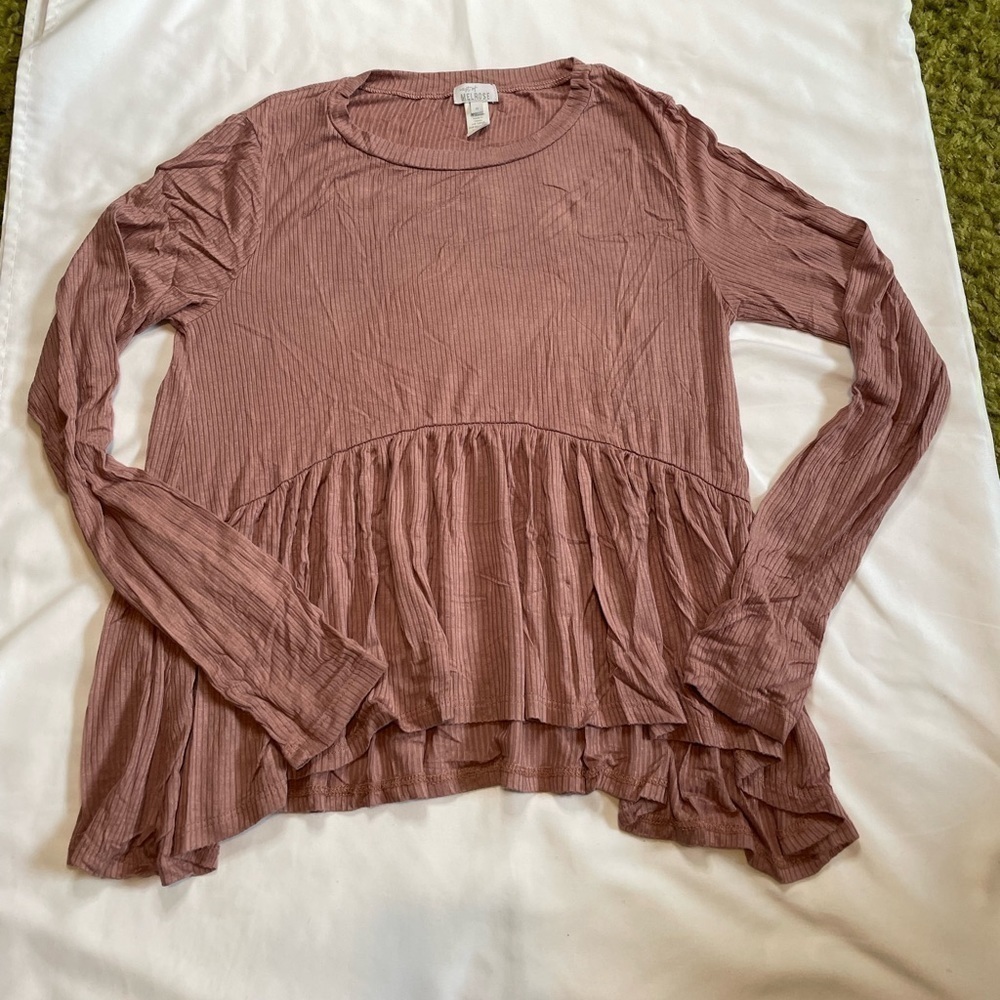 West of Melrose size medium blush ribbed long sleeve shirt